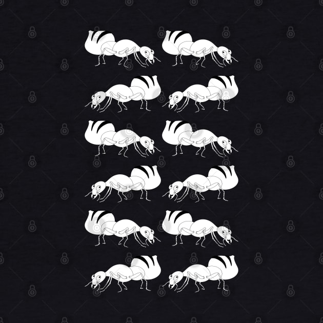 Cute Black and White Ant Pattern by mailboxdisco